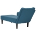 Chaise longue con reposabrazos derecho terciopelo azul