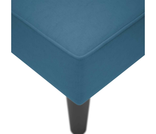 Chaise longue con reposabrazos derecho terciopelo azul