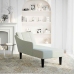 Chaise longue con reposabrazos derecho terciopelo gris claro