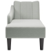 Chaise longue con reposabrazos derecho terciopelo gris claro