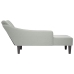 Chaise longue con reposabrazos derecho terciopelo gris claro