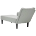 Chaise longue con reposabrazos derecho terciopelo gris claro