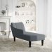 Chaise longue con reposabrazos derecho terciopelo gris claro