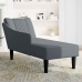 Chaise longue con reposabrazos derecho terciopelo gris claro