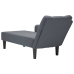 Chaise longue con reposabrazos derecho terciopelo gris claro