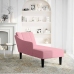 Chaise longue con reposabrazos derecho terciopelo rosa