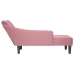 Chaise longue con reposabrazos derecho terciopelo rosa