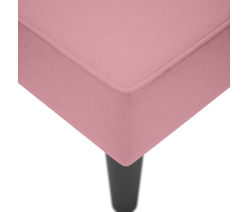 Chaise longue con reposabrazos derecho terciopelo rosa