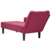 Chaise longue con reposabrazos derecho terciopelo rojo vino