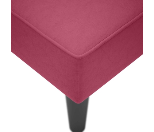 Chaise longue con reposabrazos derecho terciopelo rojo vino