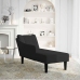 Chaise longue con reposabrazos derecho terciopelo negro