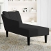 Chaise longue con reposabrazos derecho terciopelo negro