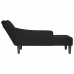 Chaise longue con reposabrazos derecho terciopelo negro