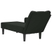 Chaise longue con reposabrazos derecho terciopelo negro