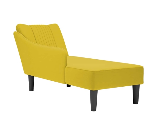 Chaise longue con reposabrazos derecho terciopelo amarillo