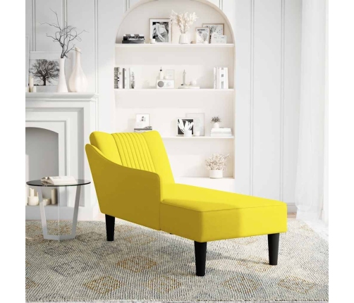 Chaise longue con reposabrazos derecho terciopelo amarillo