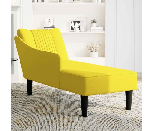 Chaise longue con reposabrazos derecho terciopelo amarillo