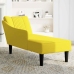 Chaise longue con reposabrazos derecho terciopelo amarillo