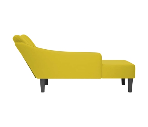 Chaise longue con reposabrazos derecho terciopelo amarillo