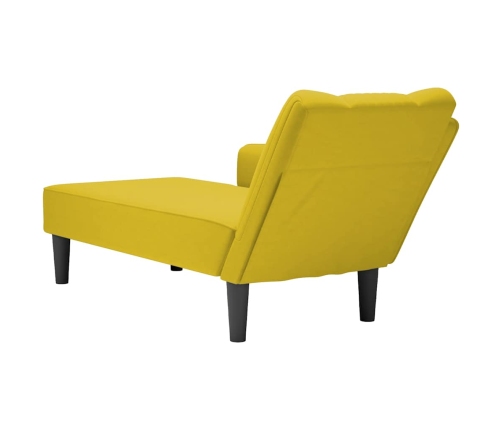 Chaise longue con reposabrazos derecho terciopelo amarillo