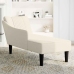 Chaise longue con reposabrazos derecho terciopelo crema