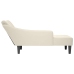 Chaise longue con reposabrazos derecho terciopelo crema