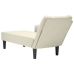 Chaise longue con reposabrazos derecho terciopelo crema