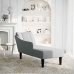 Chaise longue con reposabrazos derecho tela gris claro