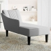 Chaise longue con reposabrazos derecho tela gris claro