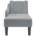 Chaise longue con reposabrazos derecho tela gris claro