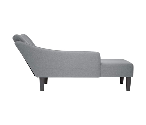 Chaise longue con reposabrazos derecho tela gris claro