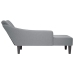 Chaise longue con reposabrazos derecho tela gris claro