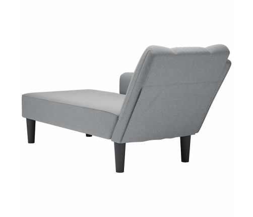 Chaise longue con reposabrazos derecho tela gris claro