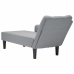 Chaise longue con reposabrazos derecho tela gris claro