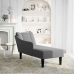 Chaise longue con reposabrazos derecho tela gris oscuro