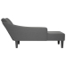 Chaise longue con reposabrazos derecho tela gris oscuro