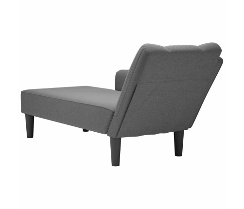 Chaise longue con reposabrazos derecho tela gris oscuro