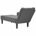 Chaise longue con reposabrazos derecho tela gris oscuro