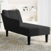 Chaise longue con reposabrazos derecho tela negra