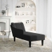 Chaise longue con reposabrazos derecho tela negra