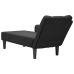 Chaise longue con reposabrazos derecho tela negra