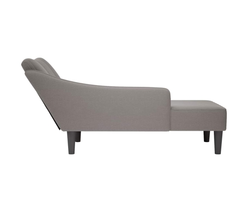 Chaise longue con reposabrazos derecho tela color topo