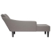 Chaise longue con reposabrazos derecho tela color topo