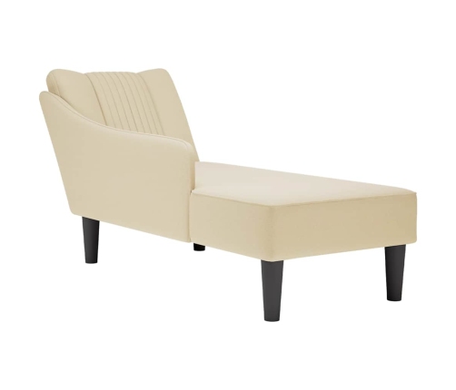 Chaise longue con reposabrazos derecho tela crema