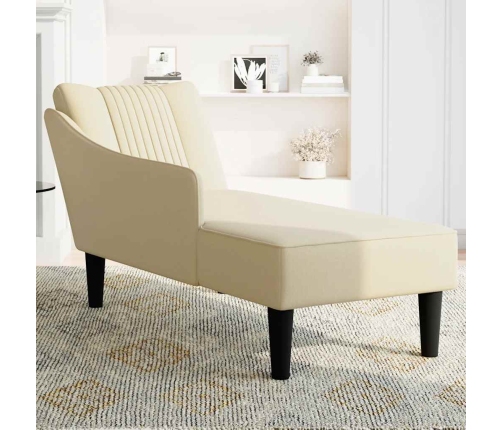 Chaise longue con reposabrazos derecho tela crema