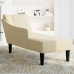 Chaise longue con reposabrazos derecho tela crema