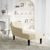 Chaise longue con reposabrazos derecho tela crema