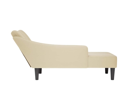 Chaise longue con reposabrazos derecho tela crema