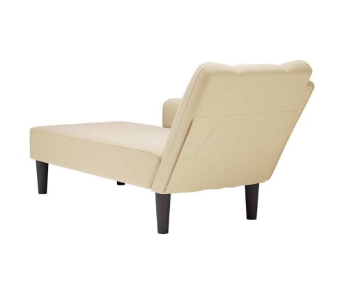 Chaise longue con reposabrazos derecho tela crema