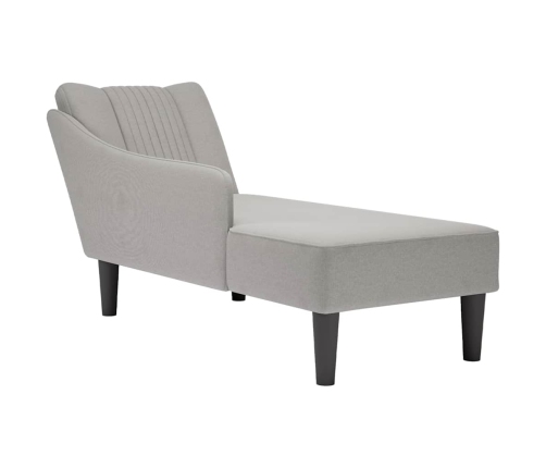 Chaise longue con reposabrazos derecho tela gris nube